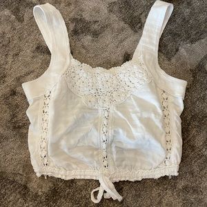 Adorable lightweight white free people crochet tank top